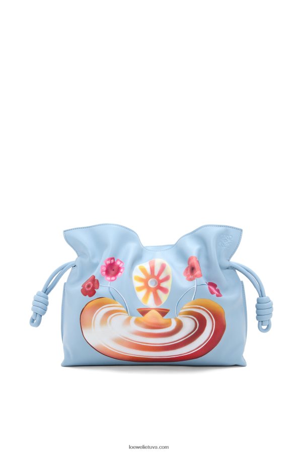 Loewe moterys maruja mallo flamenko sankaba iš nappa blauzdos odos dulkėta mėlyna BZ26XN361