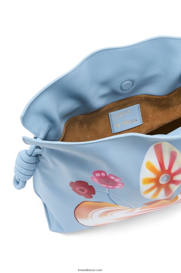 Loewe moterys maruja mallo flamenko sankaba iš nappa blauzdos odos dulkėta mėlyna BZ26XN361