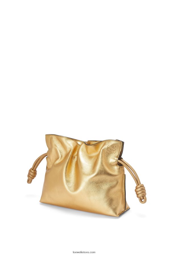 Loewe moterys mini flamenko sankaba iš Nappa veršiuko odos su grandine auksas BZ26XN333