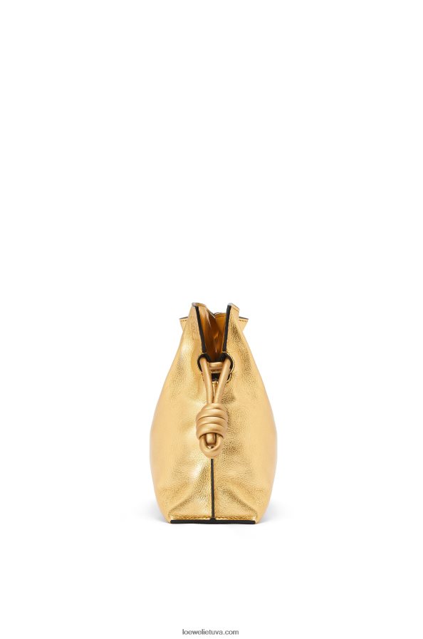 Loewe moterys mini flamenko sankaba iš Nappa veršiuko odos su grandine auksas BZ26XN333