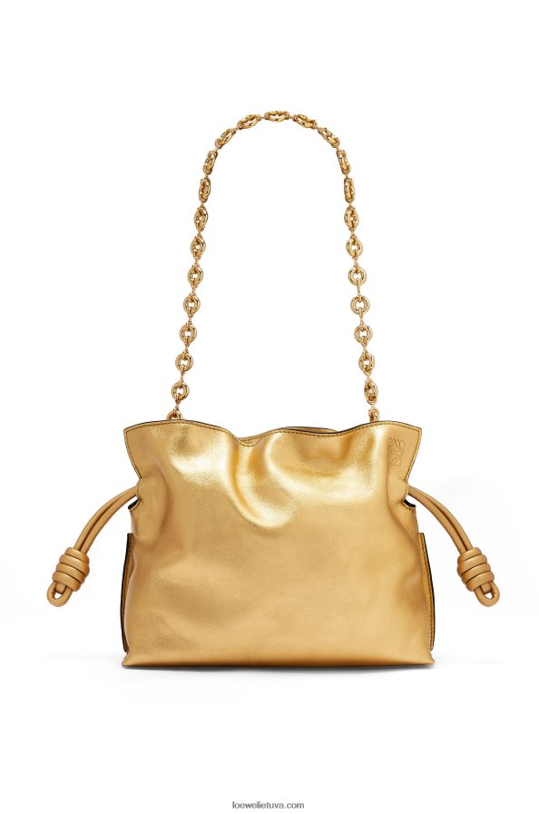 Loewe moterys mini flamenko sankaba iš Nappa veršiuko odos su grandine auksas BZ26XN333