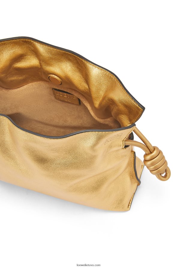 Loewe moterys mini flamenko sankaba iš Nappa veršiuko odos su grandine auksas BZ26XN333