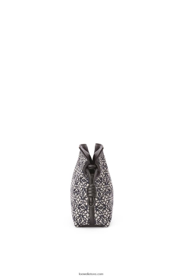Loewe moterys mini flamenko sankaba iš anagraminio žakardo ir blauzdos odos tamsiai/juodas BZ26XN292
