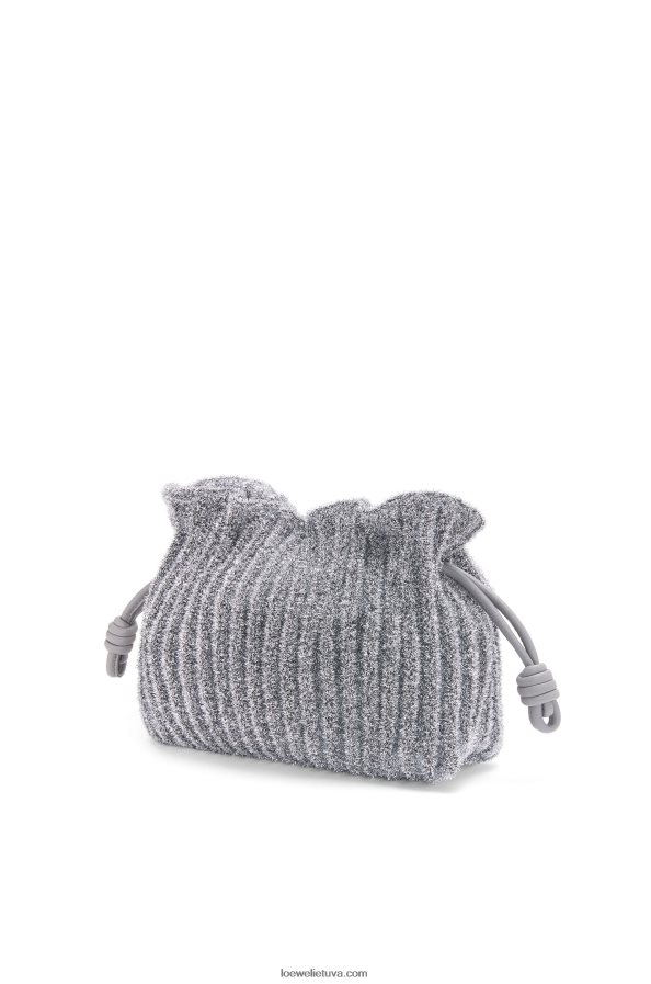 Loewe moterys mini flamenko sankaba iš lurekso tekstilės sidabras BZ26XN561