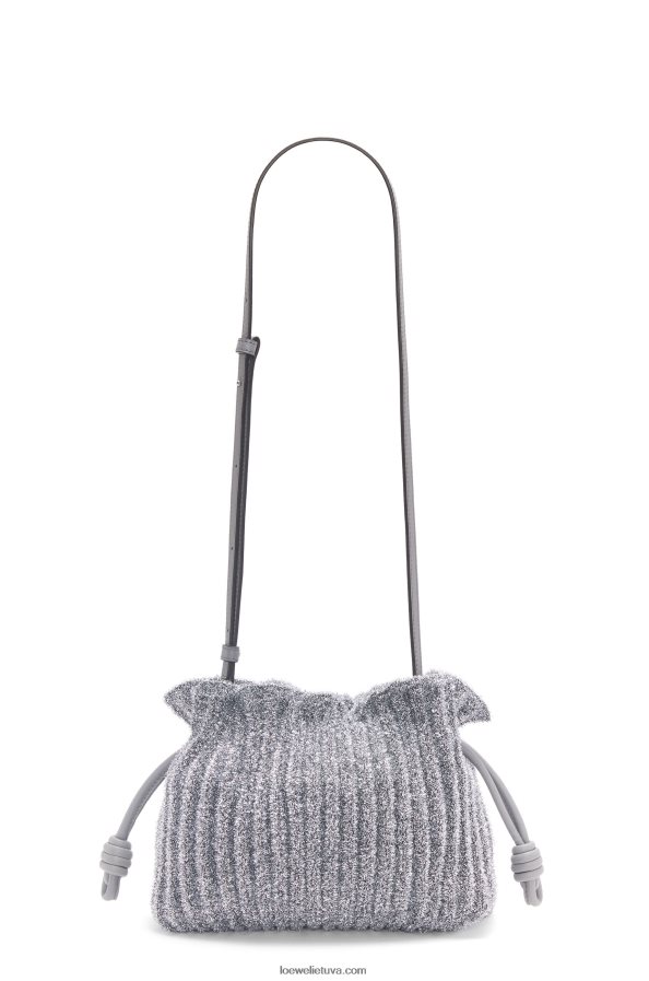 Loewe moterys mini flamenko sankaba iš lurekso tekstilės sidabras BZ26XN561