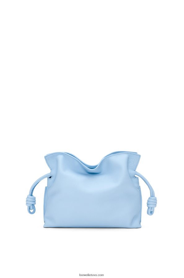 Loewe moterys mini flamenko sankaba iš nappa veršiuko odos dulkėta mėlyna BZ26XN330