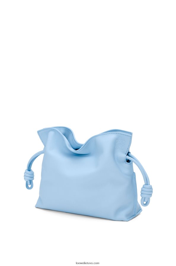 Loewe moterys mini flamenko sankaba iš nappa veršiuko odos dulkėta mėlyna BZ26XN330