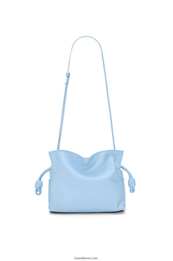 Loewe moterys mini flamenko sankaba iš nappa veršiuko odos dulkėta mėlyna BZ26XN330