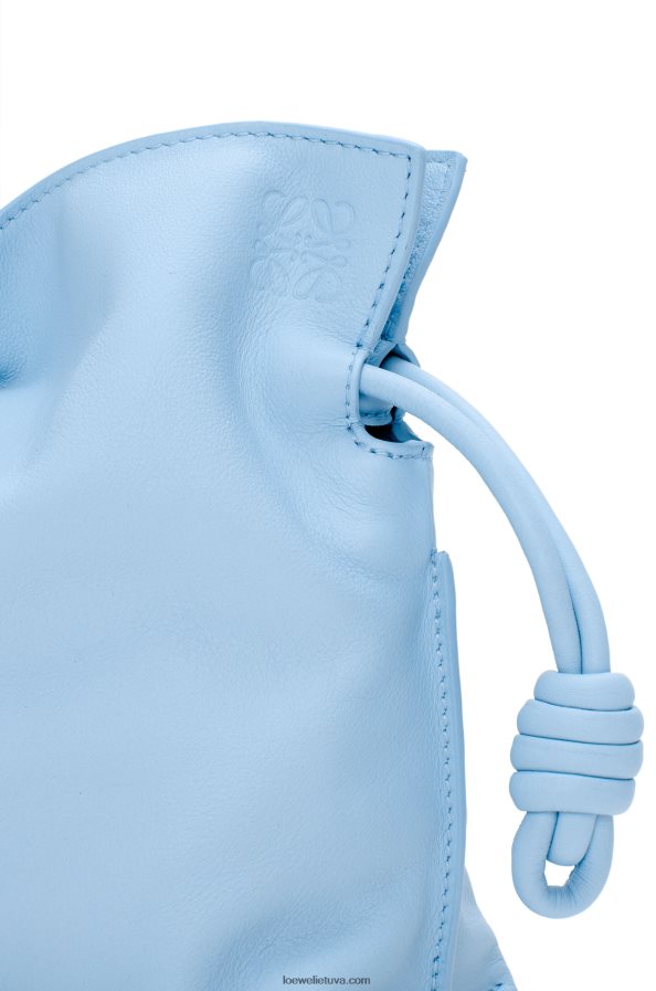 Loewe moterys mini flamenko sankaba iš nappa veršiuko odos dulkėta mėlyna BZ26XN330