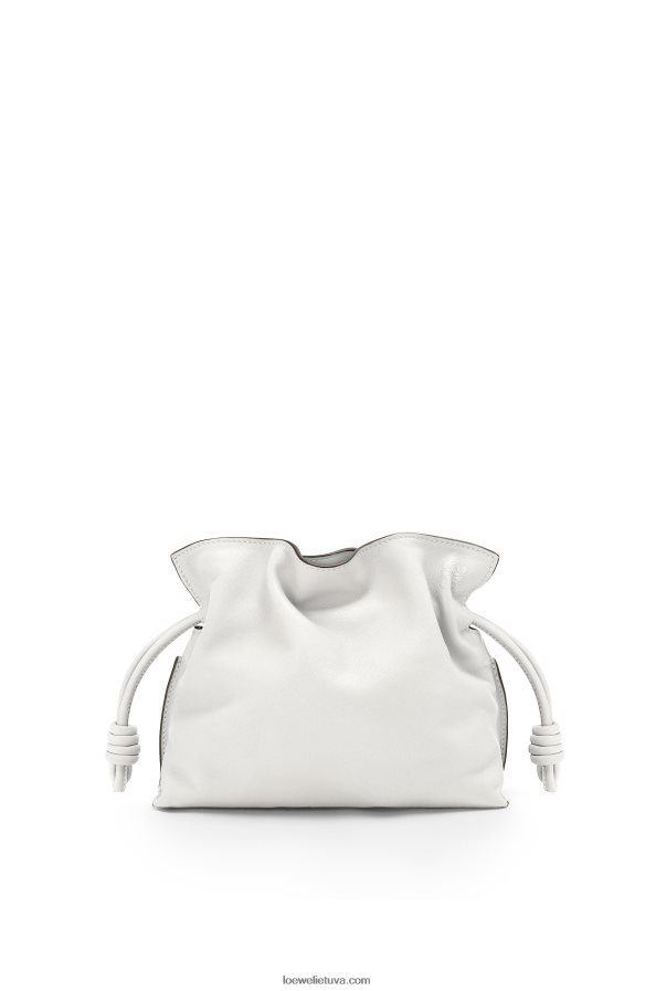 Loewe moterys mini flamenko sankaba iš nappa veršiuko odos minkšta balta BZ26XN207