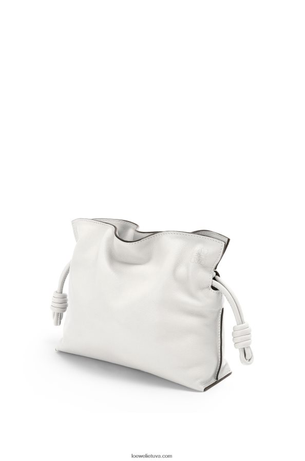 Loewe moterys mini flamenko sankaba iš nappa veršiuko odos minkšta balta BZ26XN207