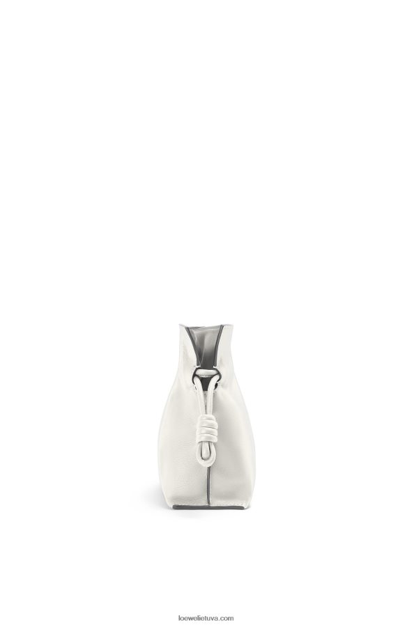 Loewe moterys mini flamenko sankaba iš nappa veršiuko odos minkšta balta BZ26XN207
