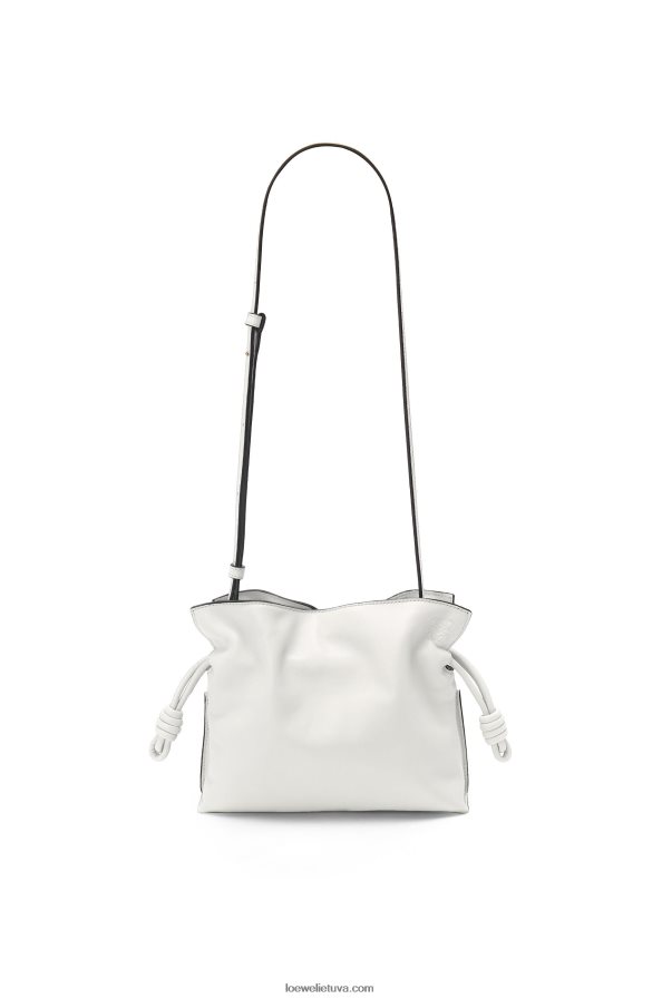Loewe moterys mini flamenko sankaba iš nappa veršiuko odos minkšta balta BZ26XN207