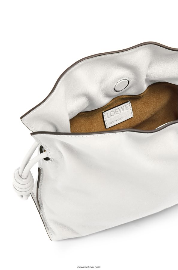 Loewe moterys mini flamenko sankaba iš nappa veršiuko odos minkšta balta BZ26XN207