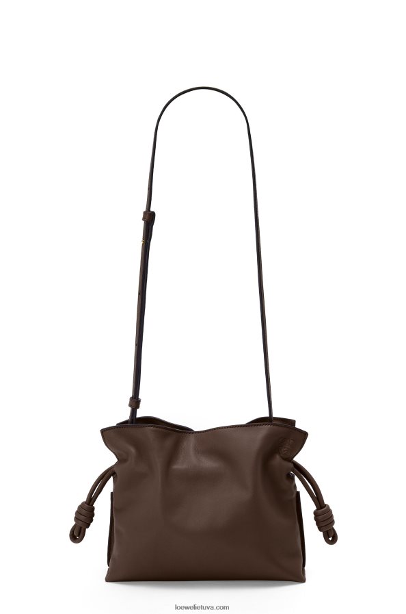 Loewe moterys mini flamenko sankaba iš nappa veršiuko odos šokolado BZ26XN555