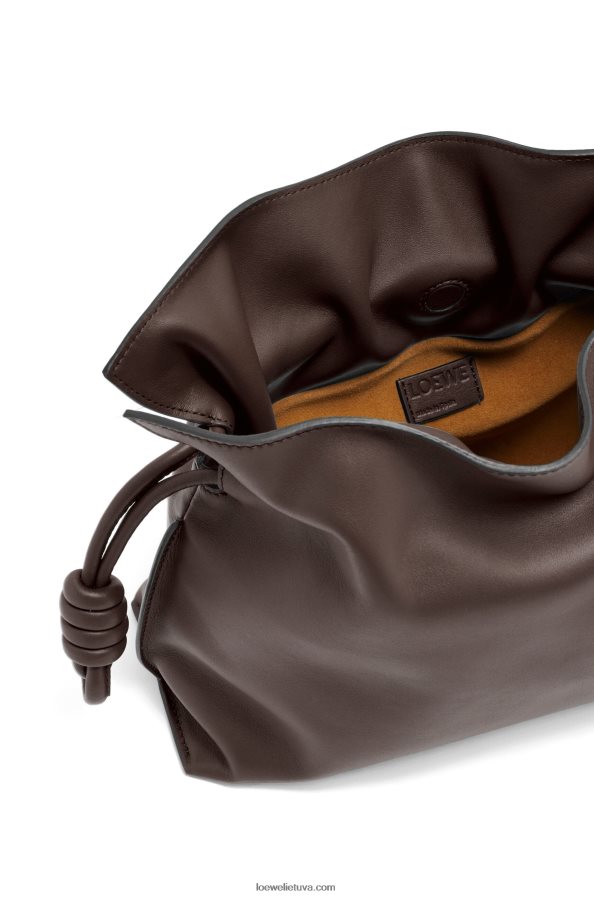 Loewe moterys mini flamenko sankaba iš nappa veršiuko odos šokolado BZ26XN555
