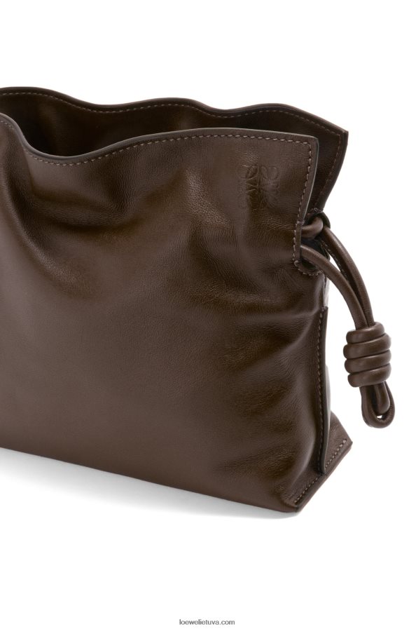 Loewe moterys mini flamenko sankaba iš nappa veršiuko odos šokolado BZ26XN555