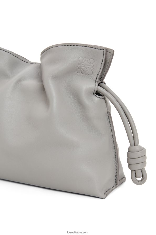 Loewe moterys mini flamenko sankaba iš nappa veršiuko odos perlų pilka BZ26XN328