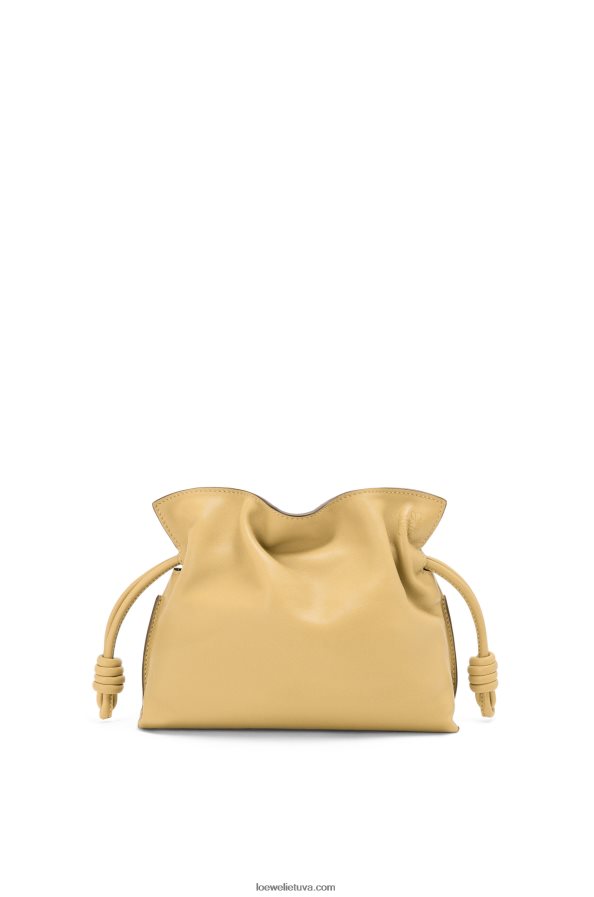 Loewe moterys mini flamenko sankaba iš nappa veršiuko odos tamsus sviestas BZ26XN208