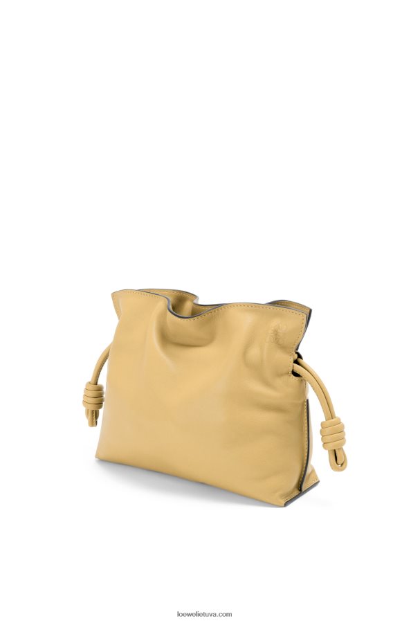 Loewe moterys mini flamenko sankaba iš nappa veršiuko odos tamsus sviestas BZ26XN208