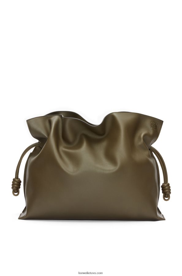 Loewe moterys xl flamenko maišelis iš nappa veršiuko odos tamsiai chaki žalia BZ26XN360