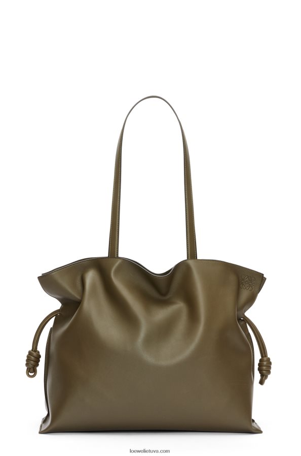 Loewe moterys xl flamenko maišelis iš nappa veršiuko odos tamsiai chaki žalia BZ26XN360