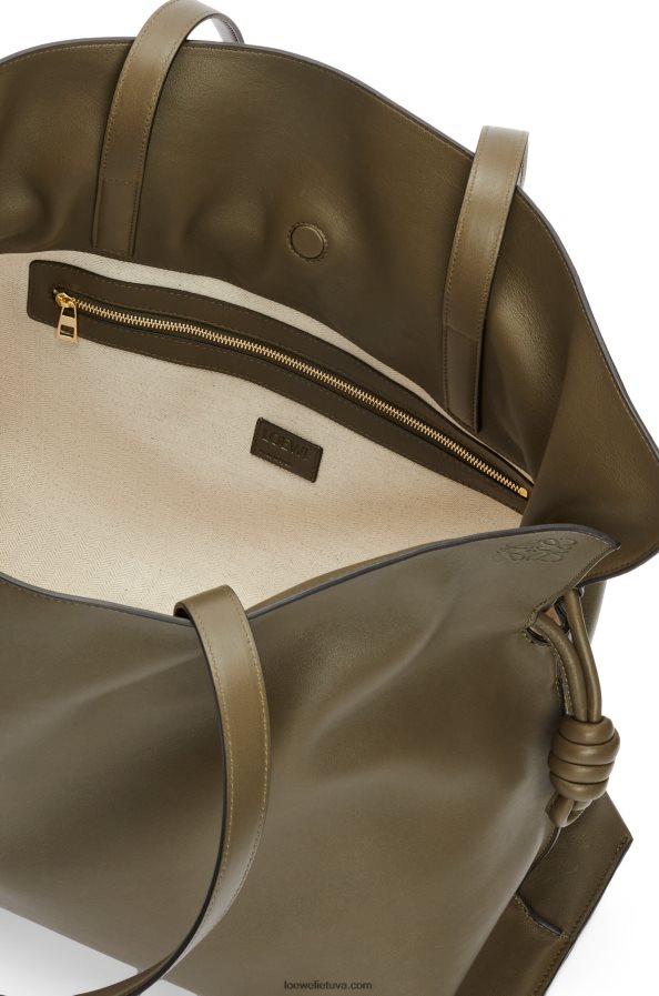 Loewe moterys xl flamenko maišelis iš nappa veršiuko odos tamsiai chaki žalia BZ26XN360
