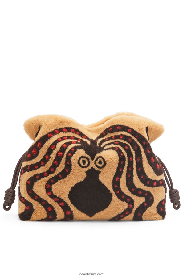 Loewe moterys xl flamenko sankaba su kirpimu smėlio spalvos/šokoladas BZ26XN466
