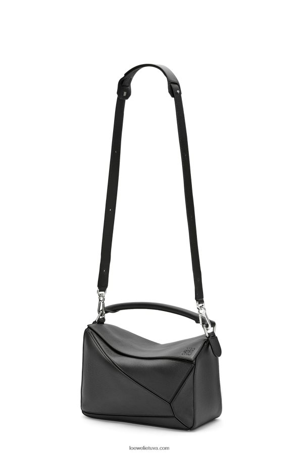 Loewe moterys dėlionės maišelis iš klasikinės blauzdos odos juodas BZ26XN479