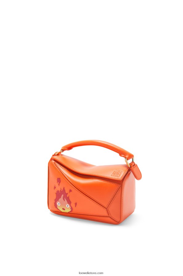 Loewe moterys kalciferinis mini galvosūkių maišelis iš satino veršio odos oranžinė BZ26XN261