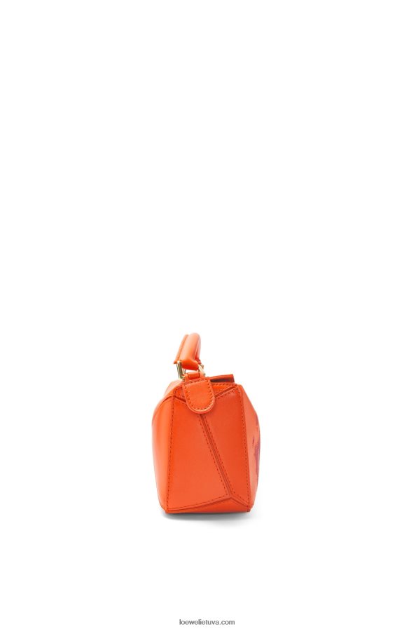 Loewe moterys kalciferinis mini galvosūkių maišelis iš satino veršio odos oranžinė BZ26XN261