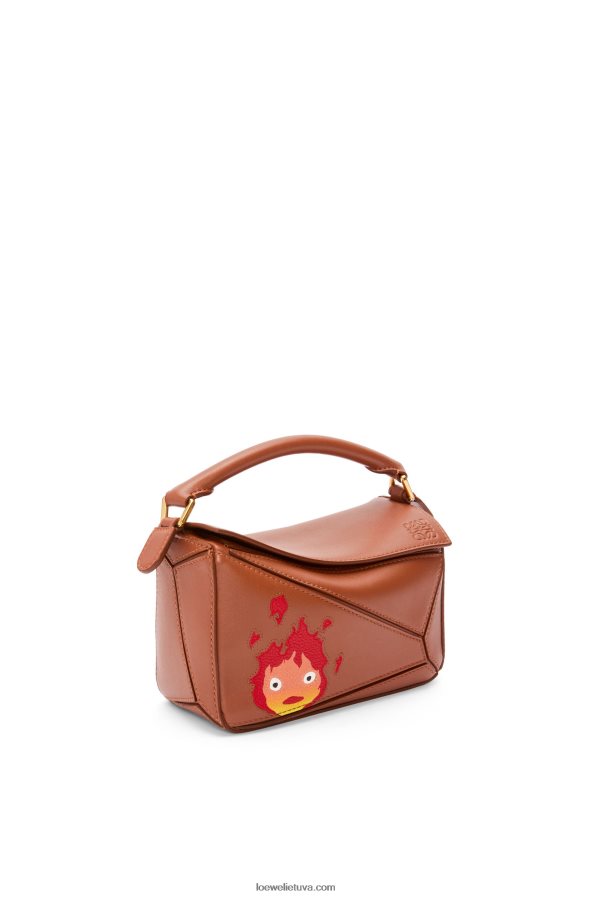 Loewe moterys kalciferinis mini galvosūkių maišelis iš satino veršio odos rūdys BZ26XN260