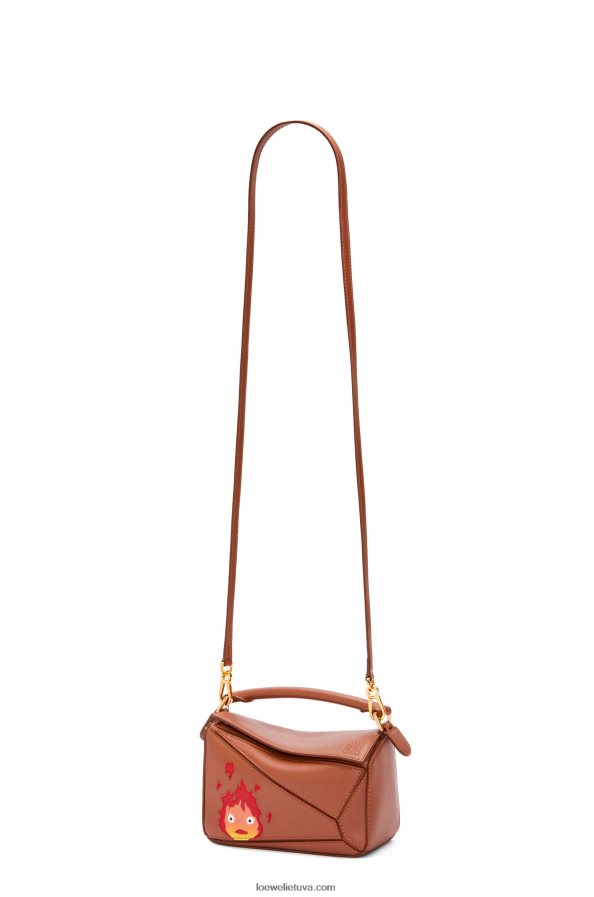 Loewe moterys kalciferinis mini galvosūkių maišelis iš satino veršio odos rūdys BZ26XN260