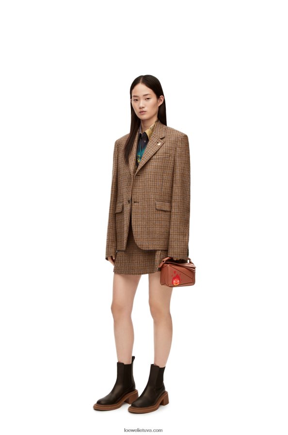 Loewe moterys kalciferinis mini galvosūkių maišelis iš satino veršio odos rūdys BZ26XN260