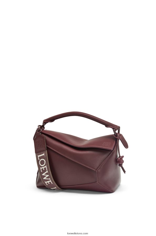Loewe moterys mažas dėlionės kraštų maišelis iš satino veršio odos dainavo de boeuf glazūra BZ26XN274