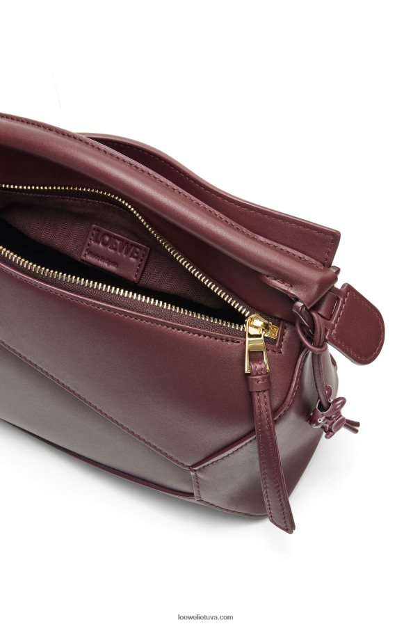 Loewe moterys mažas dėlionės kraštų maišelis iš satino veršio odos dainavo de boeuf glazūra BZ26XN274