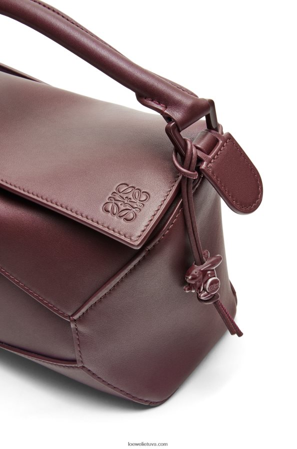 Loewe moterys mažas dėlionės kraštų maišelis iš satino veršio odos dainavo de boeuf glazūra BZ26XN274
