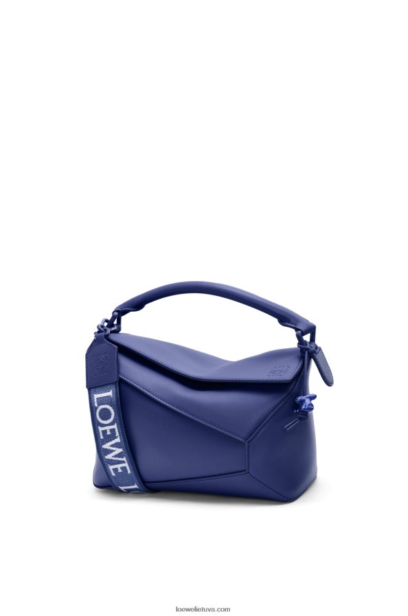 Loewe moterys mažas dėlionės kraštų maišelis iš satino veršio odos giliai violetinė glazūra BZ26XN531