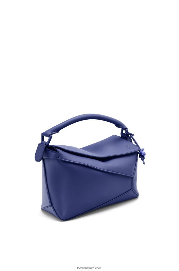 Loewe moterys mažas dėlionės kraštų maišelis iš satino veršio odos giliai violetinė glazūra BZ26XN531