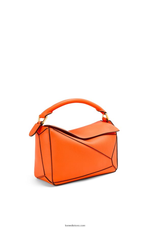 Loewe moterys mažas dėlionės maišelis iš klasikinės blauzdos odos oranžinė BZ26XN501