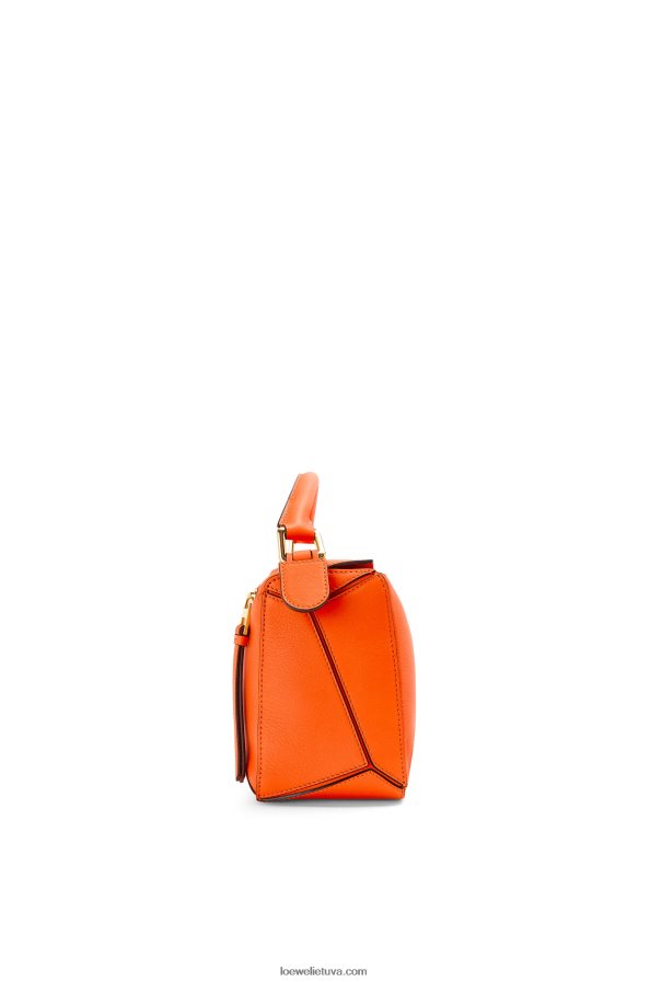 Loewe moterys mažas dėlionės maišelis iš klasikinės blauzdos odos oranžinė BZ26XN501