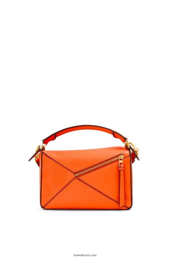 Loewe moterys mažas dėlionės maišelis iš klasikinės blauzdos odos oranžinė BZ26XN501