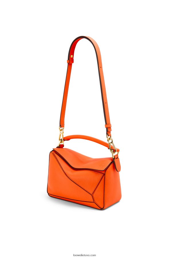 Loewe moterys mažas dėlionės maišelis iš klasikinės blauzdos odos oranžinė BZ26XN501