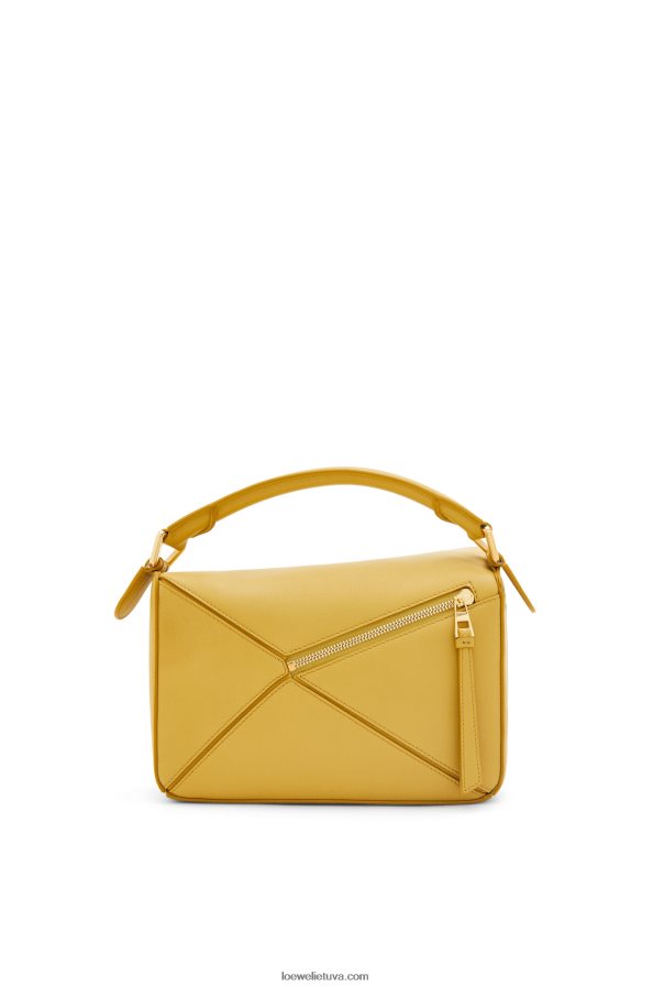 Loewe moterys mažas dėlionės maišelis iš klasikinės blauzdos odos ryški ochra BZ26XN365