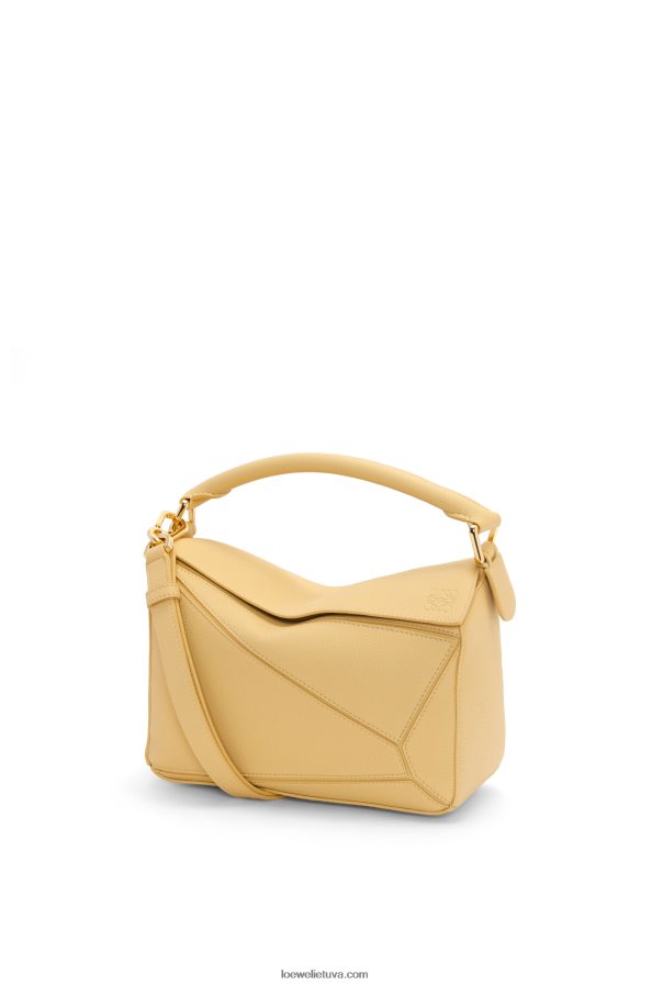 Loewe moterys mažas dėlionės maišelis iš minkštos grūdėtos veršienos tamsus sviestas BZ26XN393