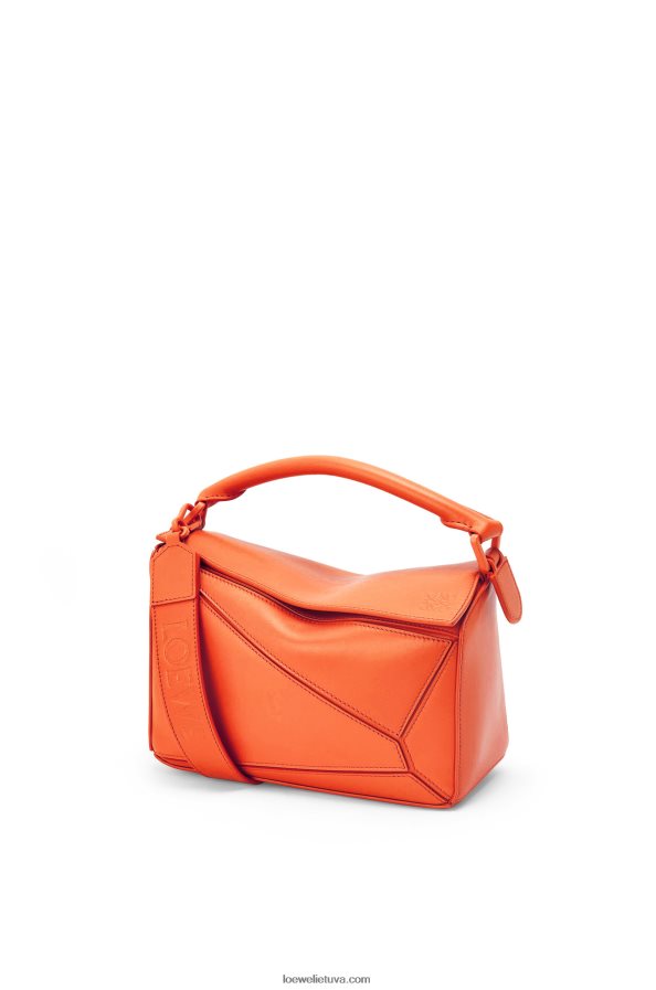 Loewe moterys mažas dėlionės maišelis iš satino veršio odos oranžinė BZ26XN491