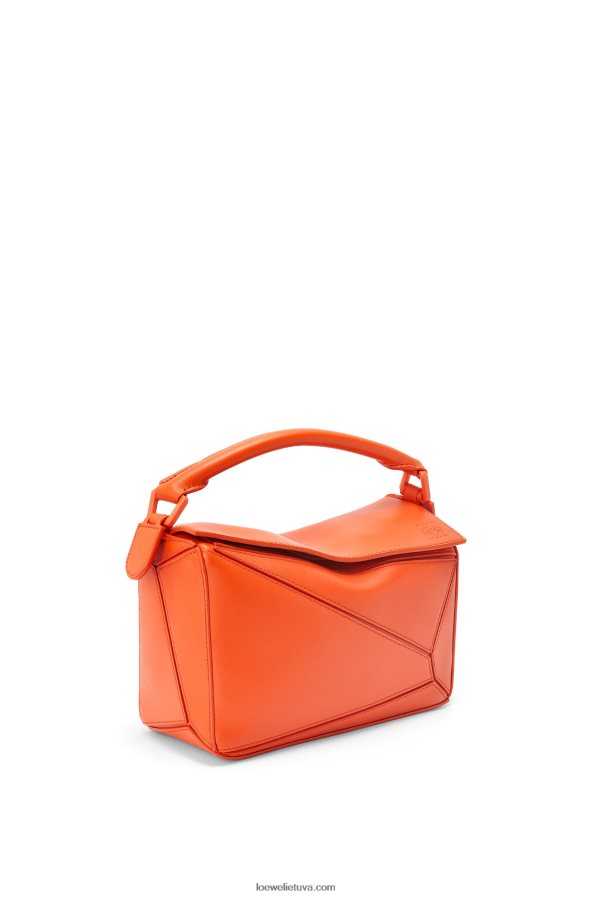 Loewe moterys mažas dėlionės maišelis iš satino veršio odos oranžinė BZ26XN491