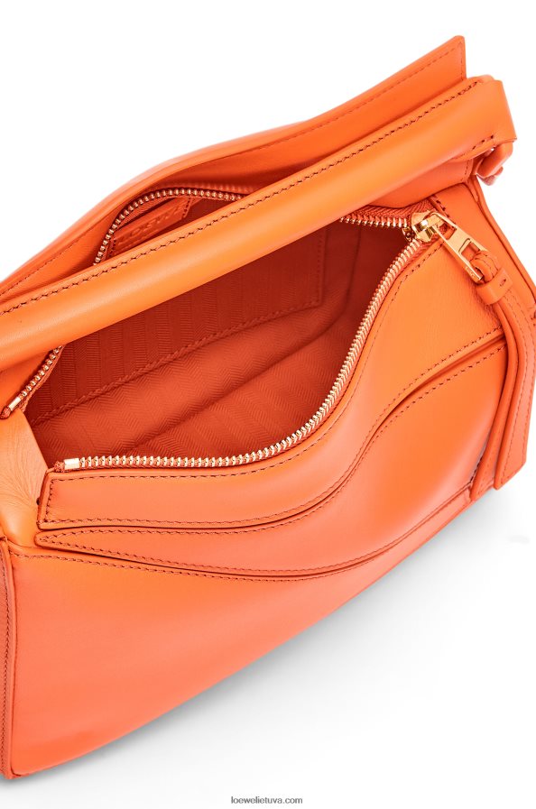 Loewe moterys mažas dėlionės maišelis iš satino veršio odos oranžinė BZ26XN491