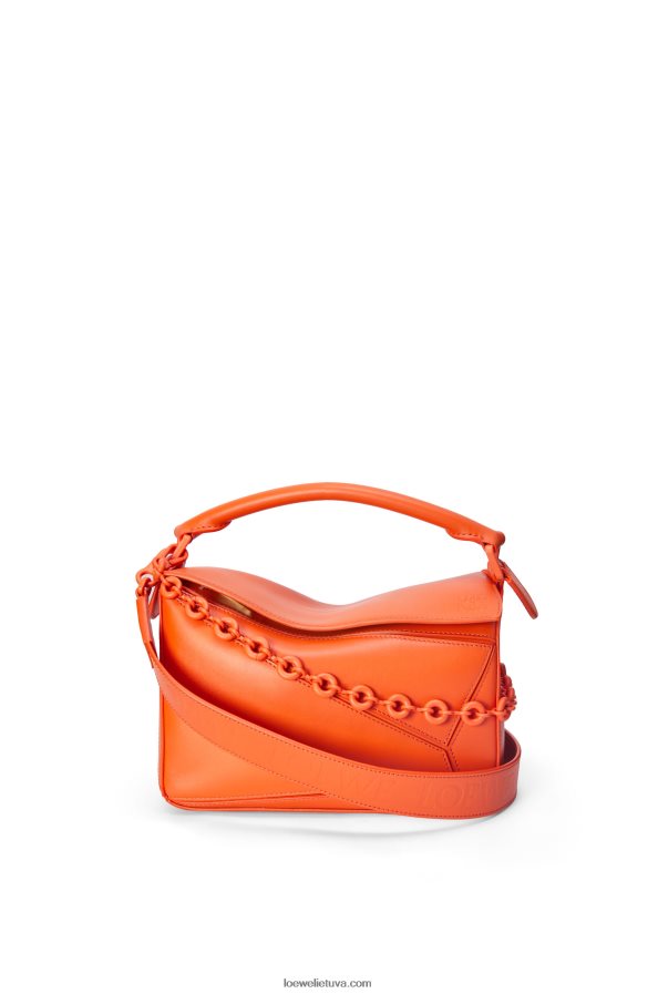 Loewe moterys mažas dėlionės maišelis iš satino veršio odos oranžinė BZ26XN491