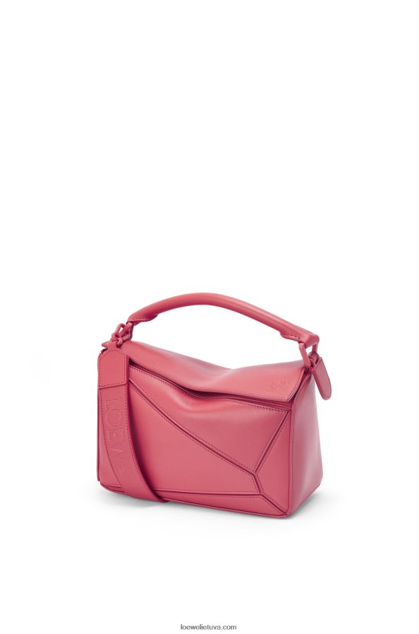 Loewe moterys mažas dėlionės maišelis iš satino veršio odos slyva BZ26XN490